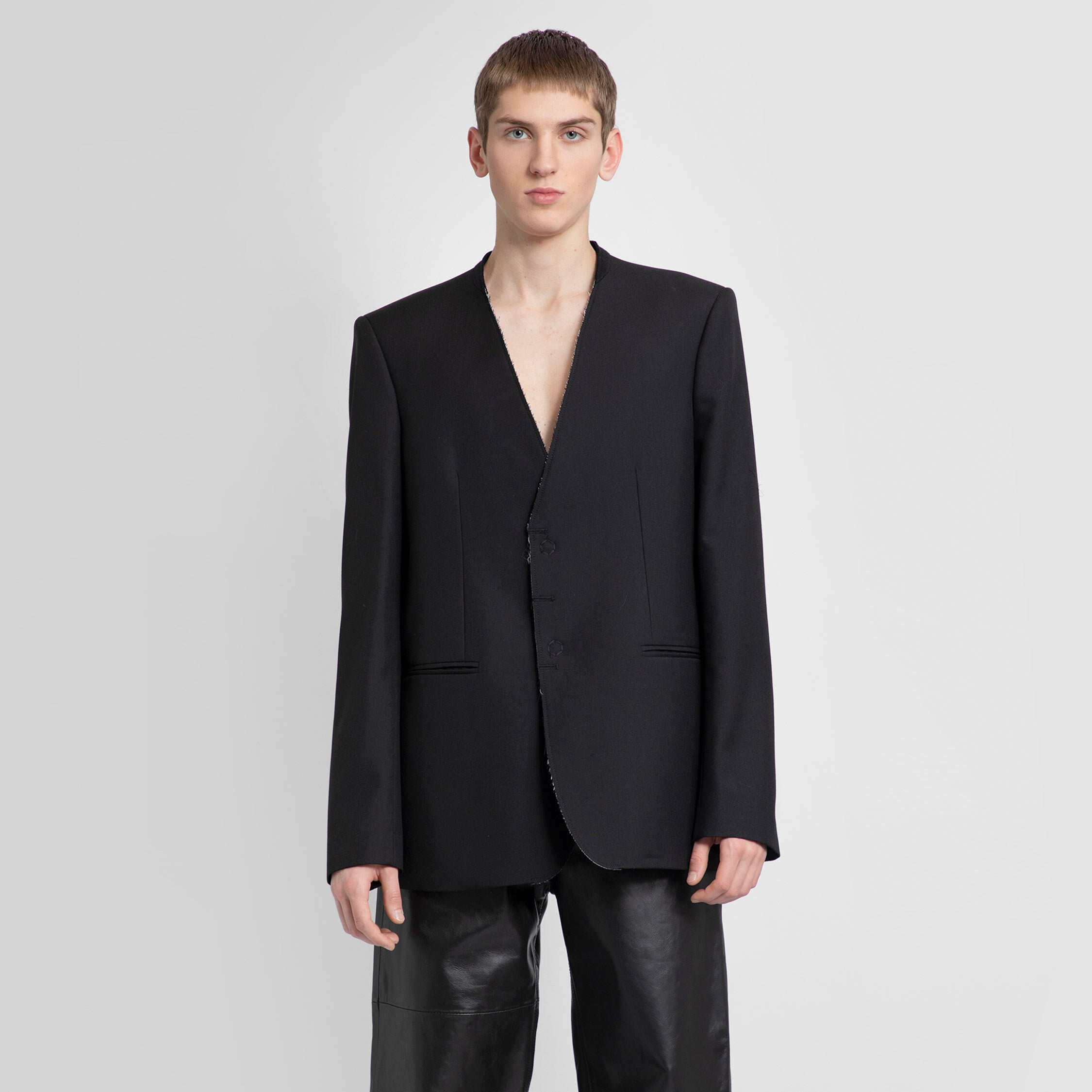 MM6 MAISON MARGIELA MAN BLACK BLAZERS - MM6 MAISON MARGIELA 