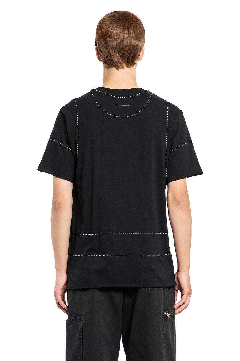 MM6 MAISON MARGIELA MAN BLACK T-SHIRTS & TANK TOPS