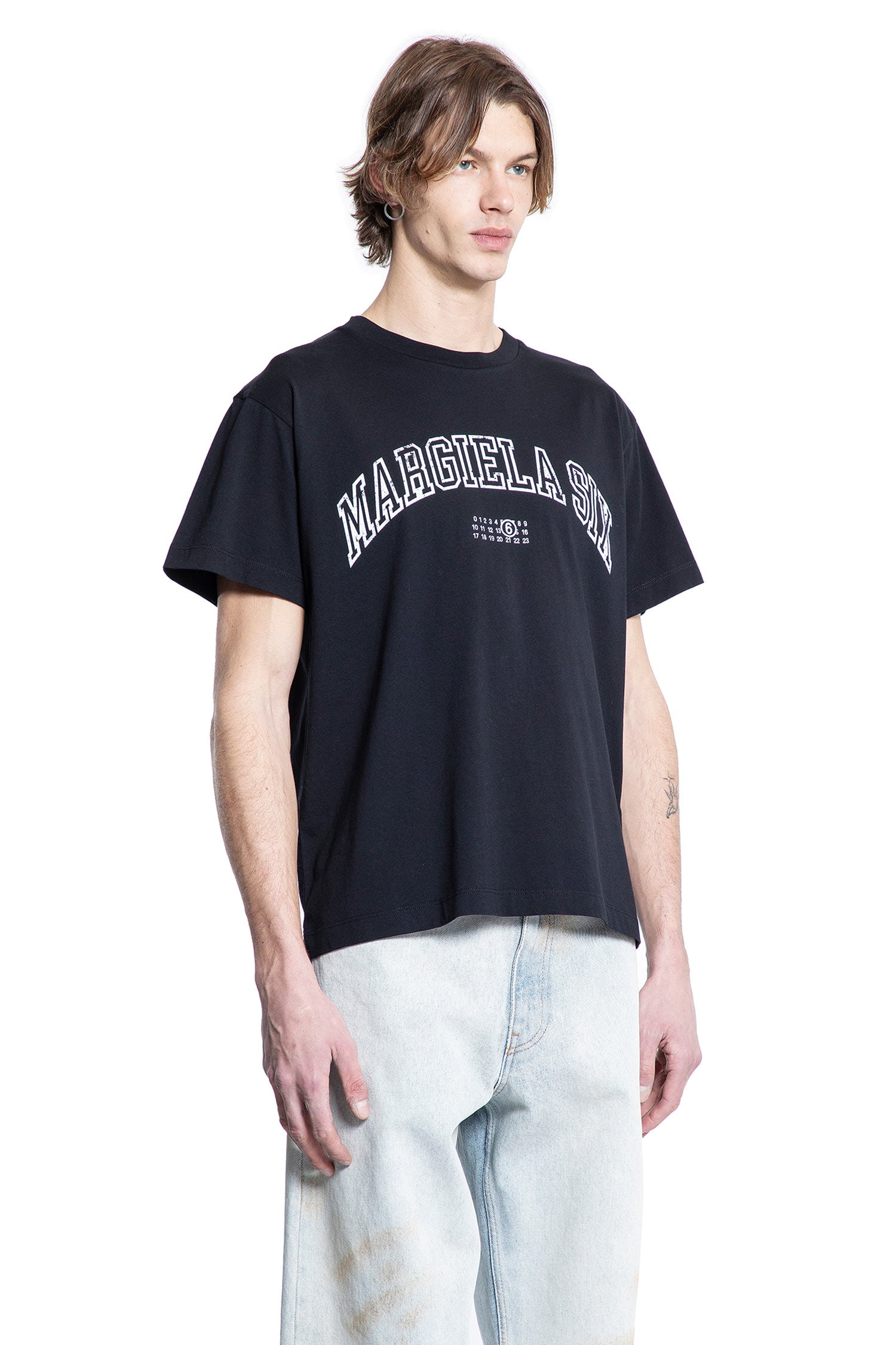 MM6 MAISON MARGIELA MAN BLACK T-SHIRTS & TANK TOPS