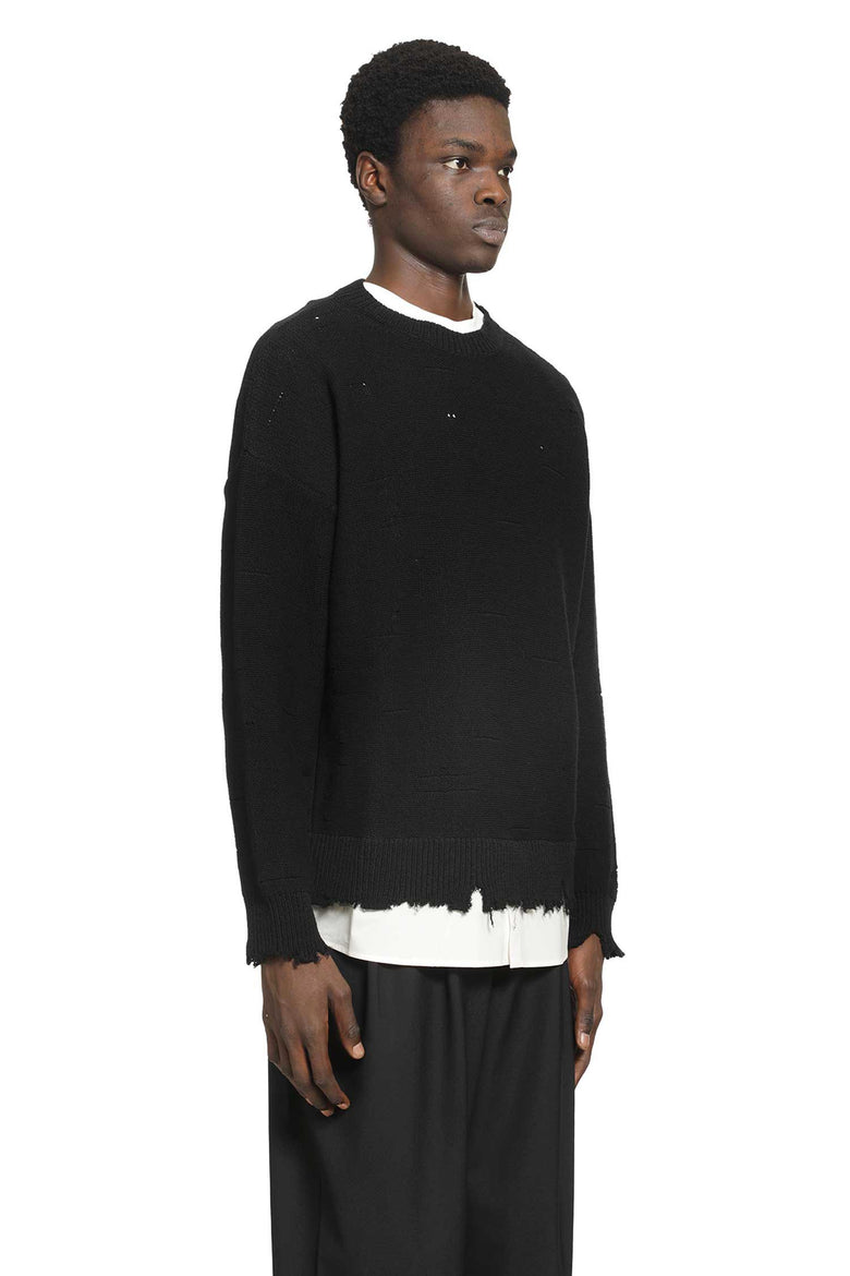 Distressed Cotton Sweater