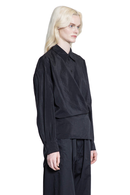 Straight Collar Twisted Shirt