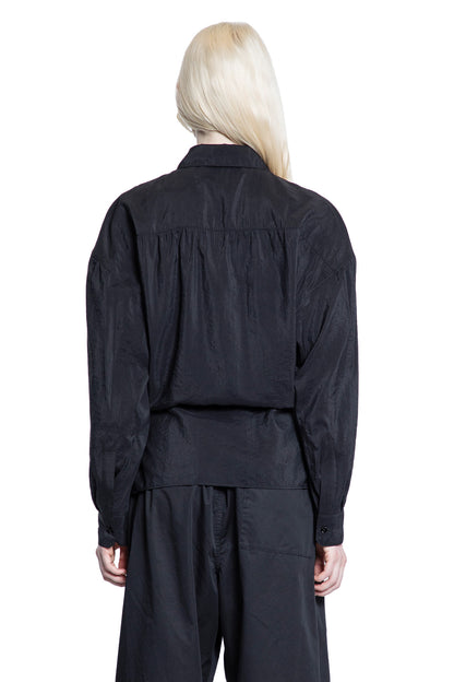 Straight Collar Twisted Shirt