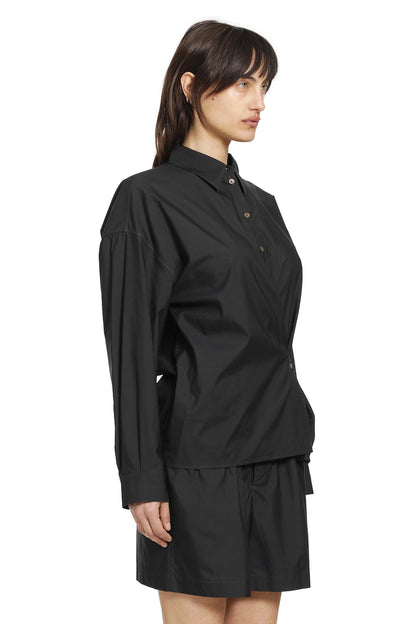 Straight Collar Twisted Shirt