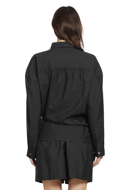 Straight Collar Twisted Shirt