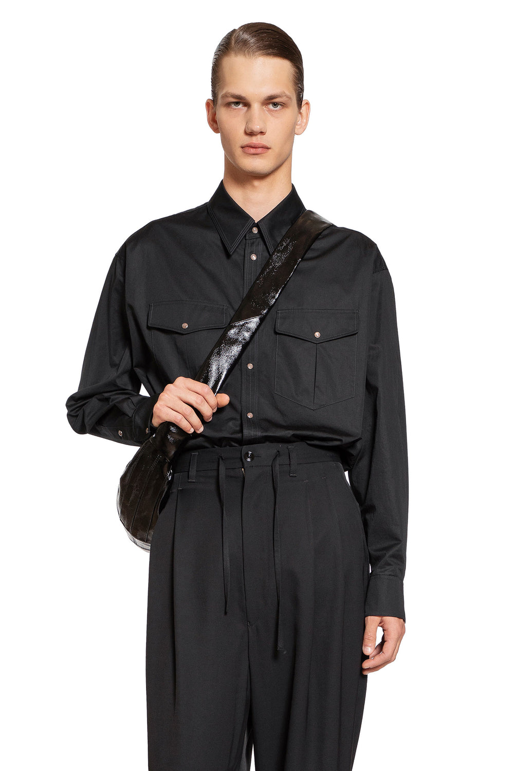 LEMAIRE MAN BLACK SHIRTS