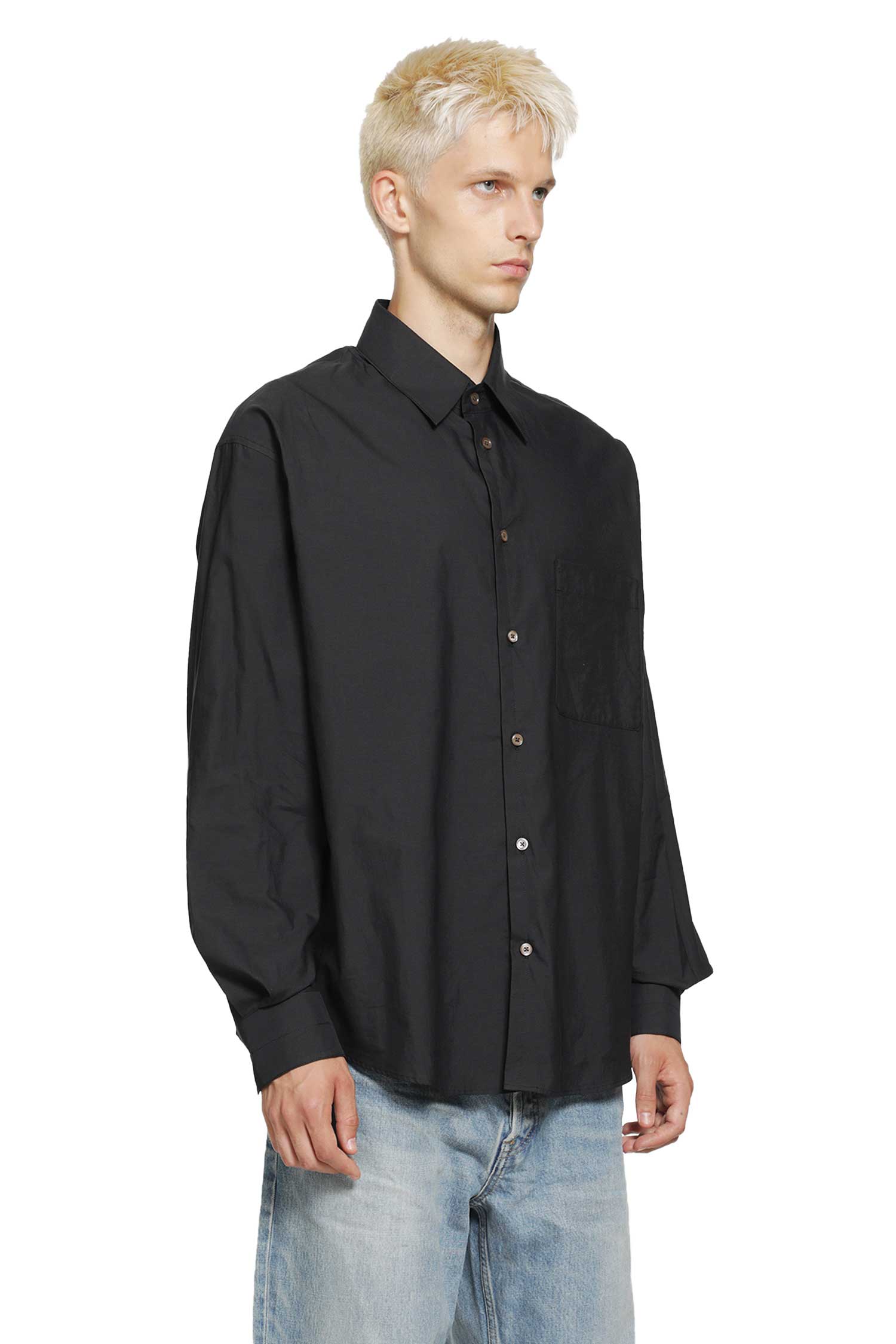 Regular Cotton and Silk Blend Shirt