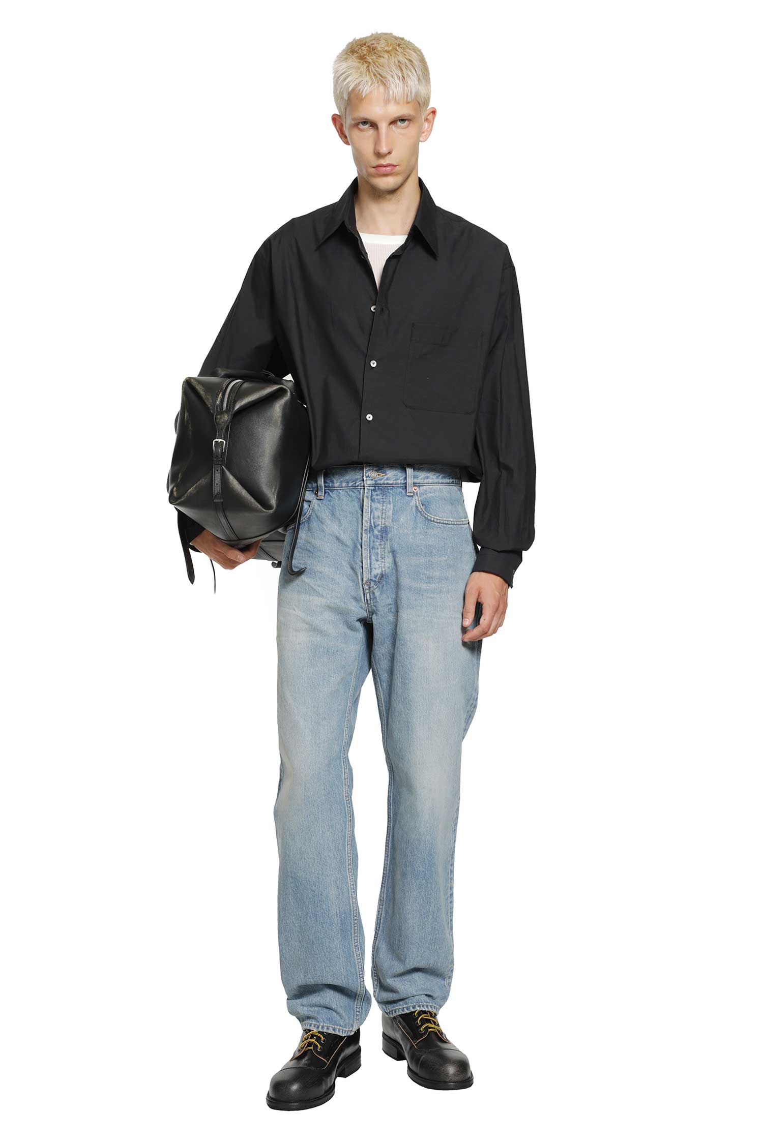 LEMAIRE Regular Cotton and Silk Blend Shirt man