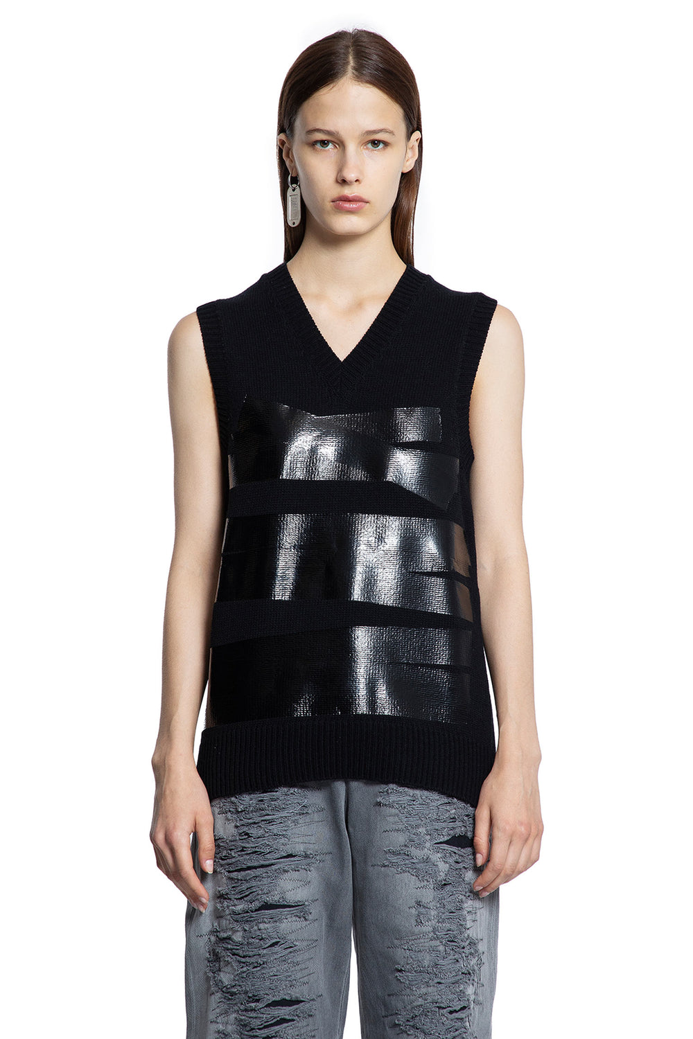 Taped Label Wool Vest