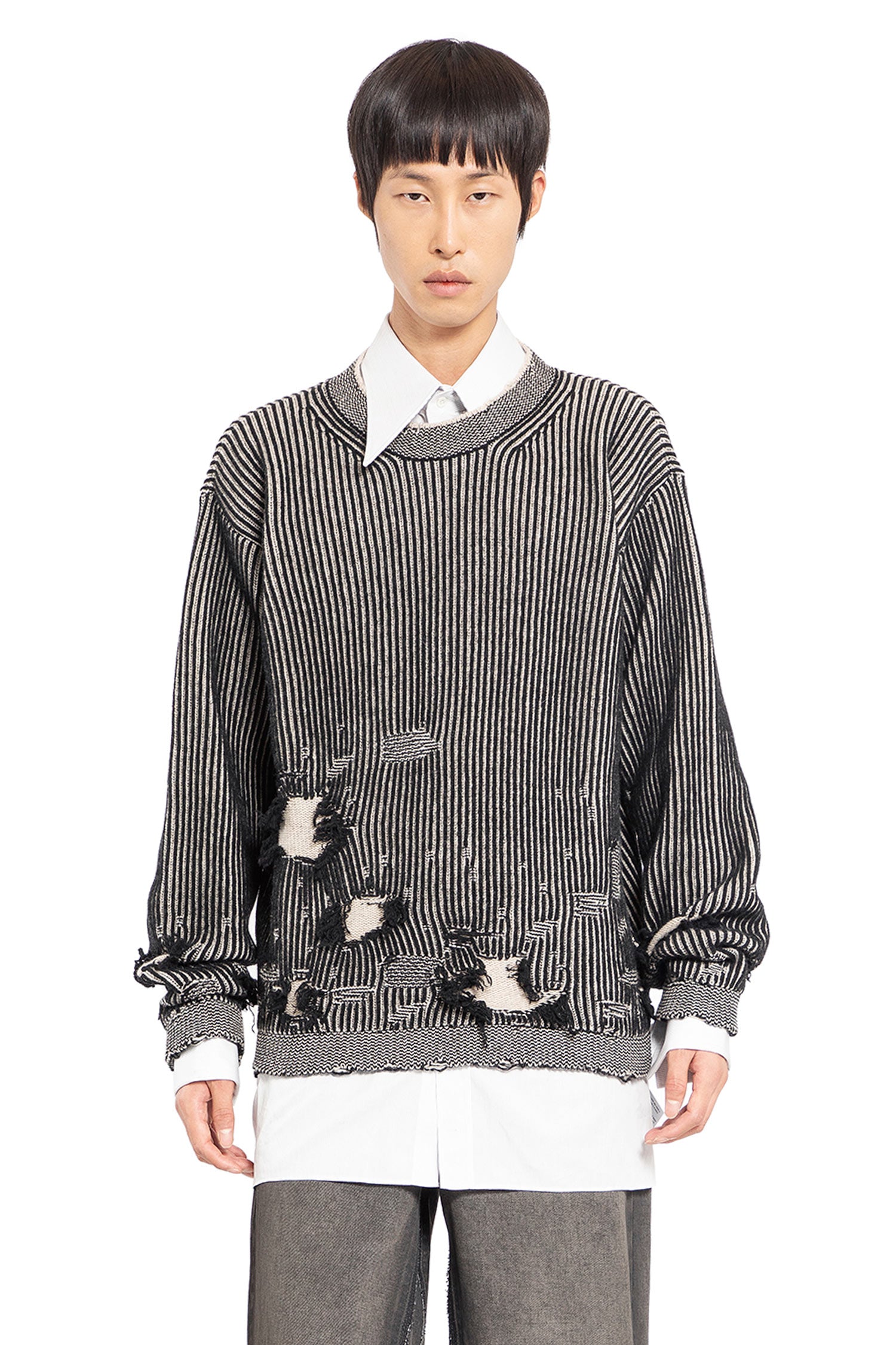 MM6 MAISON MARGIELA MAN BLACK&WHITE KNITWEAR