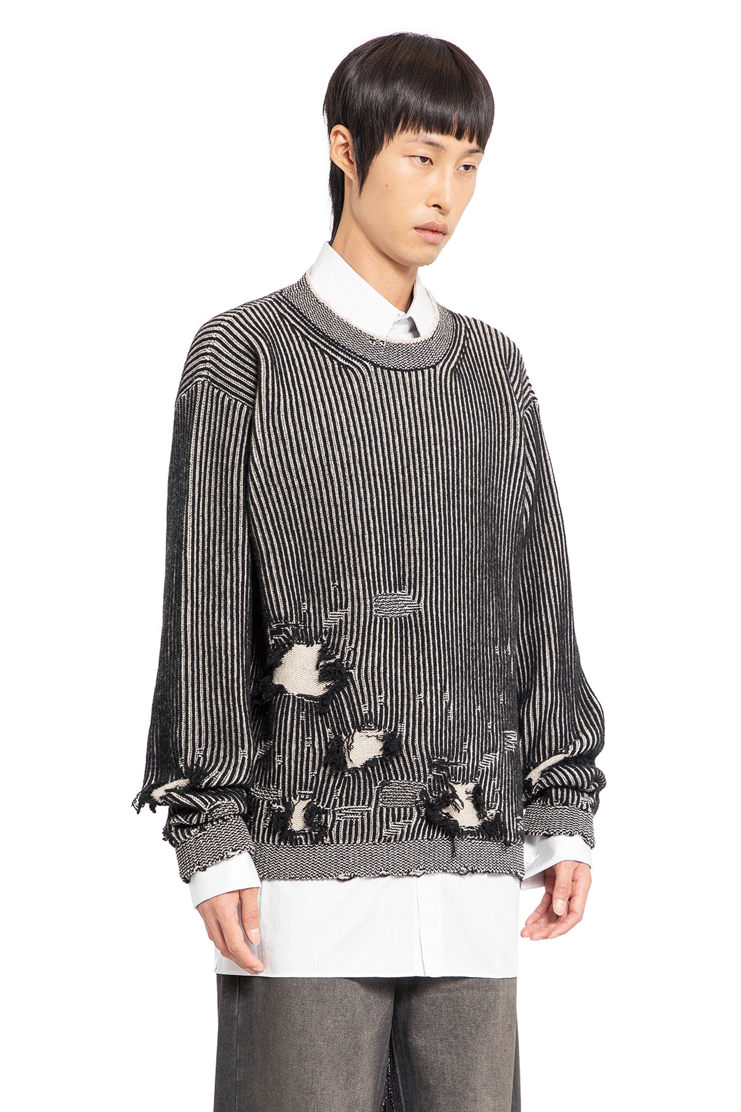 MM6 MAISON MARGIELA MAN BLACK&WHITE KNITWEAR