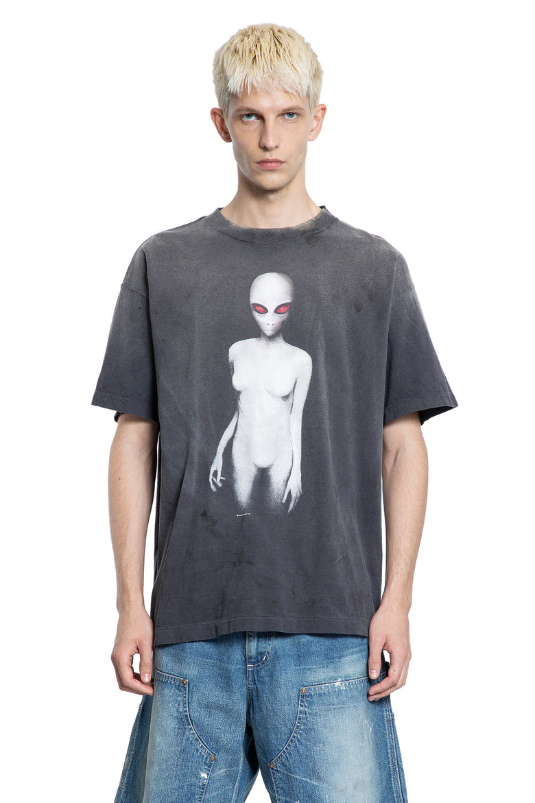 SAINT MICHAEL MAN BLACK T-SHIRTS & TANK TOPS