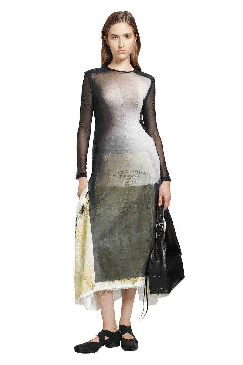 IA LONDON Sheer Semi Couture Dress with Slits woman