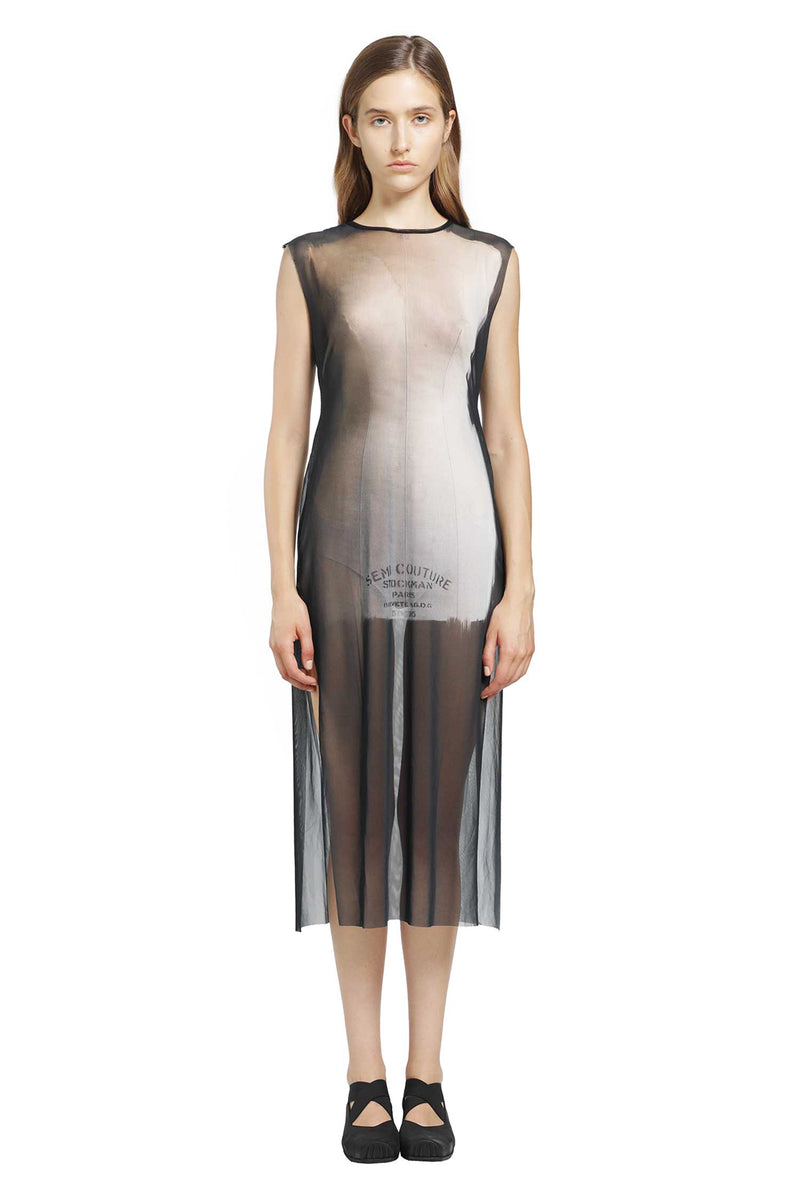 IA LONDON Sheer Semi Couture Dress with Slits woman