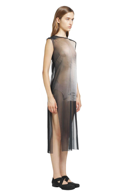 Sheer Semi Couture Dress with Slits