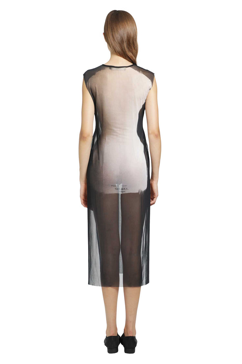 IA LONDON Sheer Semi Couture Dress with Slits woman