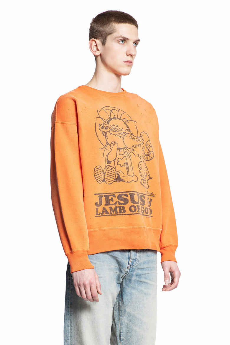 SAINT MICHAEL MAN ORANGE SWEATSHIRTS