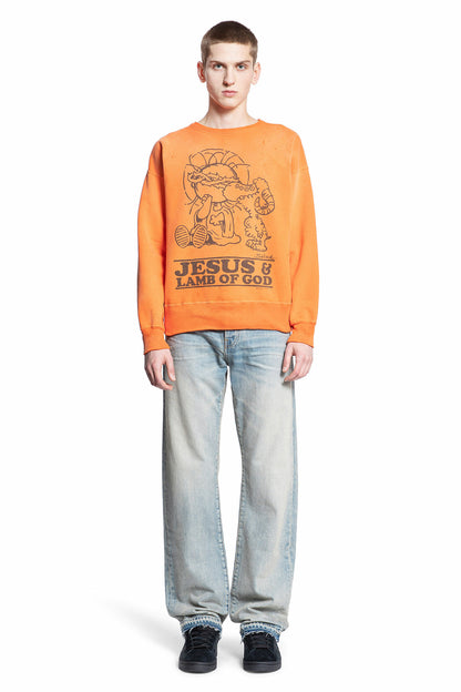 SAINT MICHAEL MAN ORANGE SWEATSHIRTS