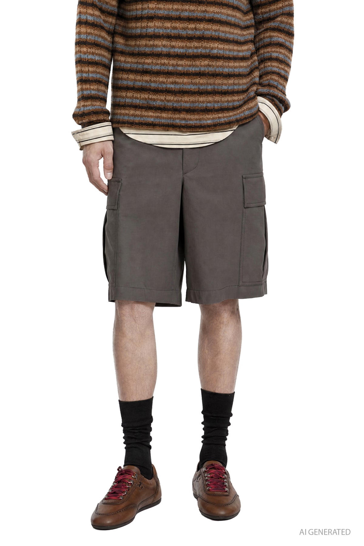 Twill Crepe Cargo Shorts