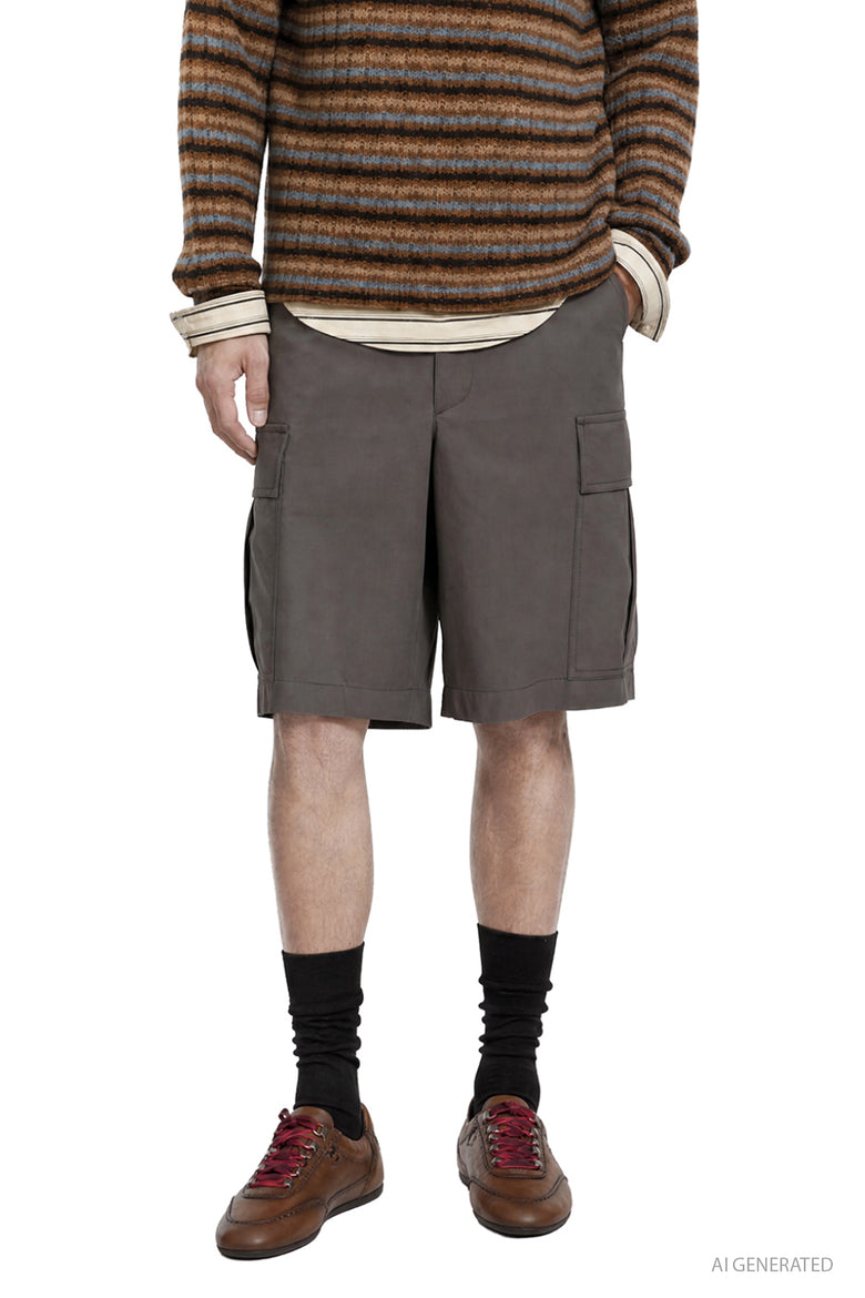 PRADA Twill Crepe Cargo Shorts man