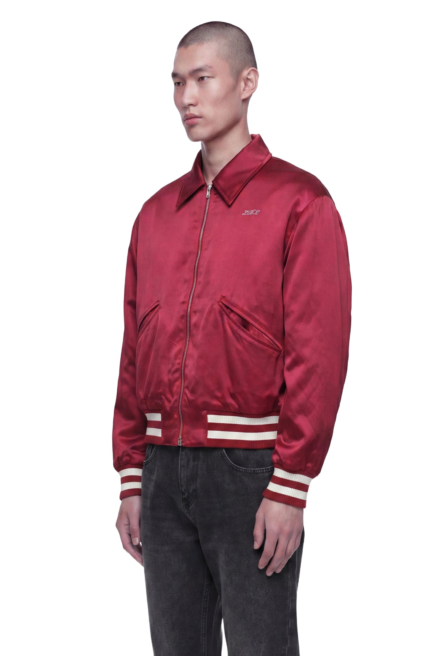 SECOND LAYER Aces Satin Club Jacket man