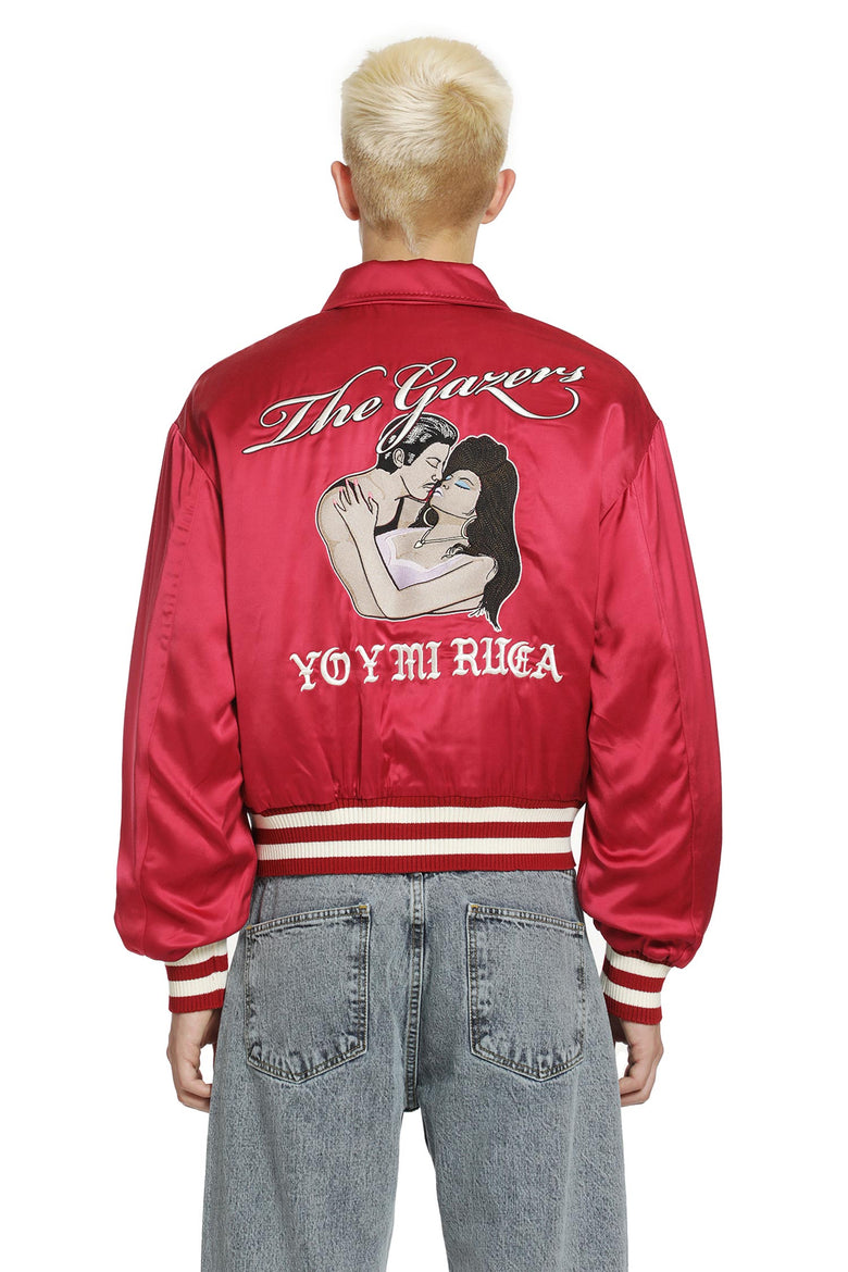 SECOND LAYER Aces Satin Club Jacket man