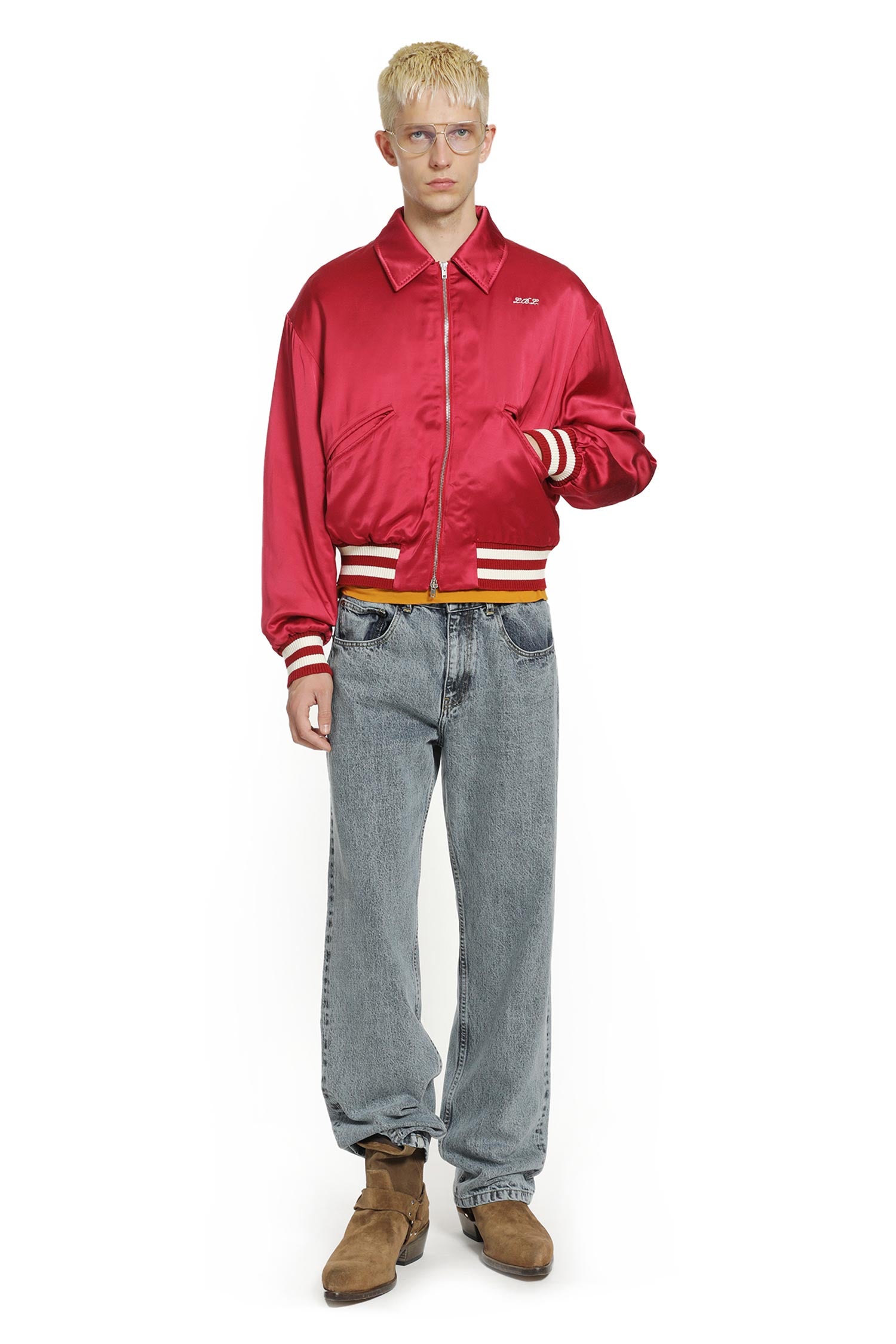 SECOND LAYER Aces Satin Club Jacket man