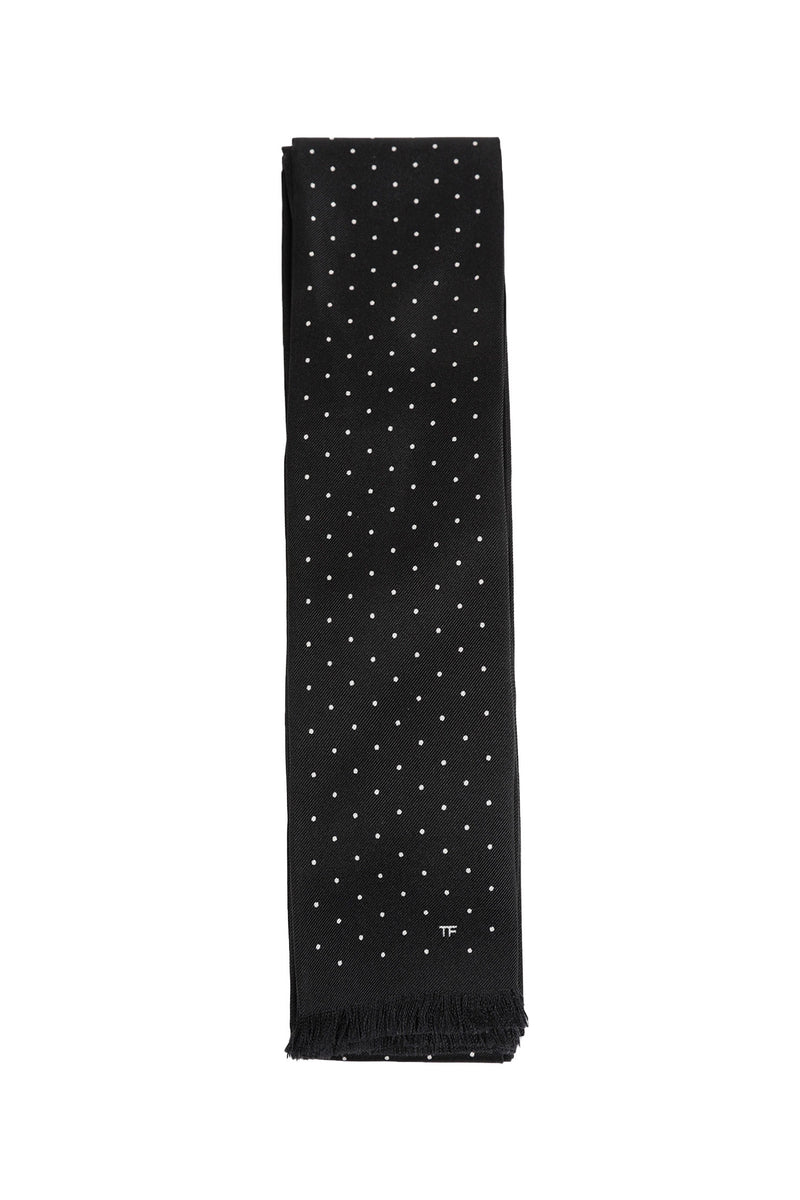 TOM FORD Micro Polkadot Silk Scarf man