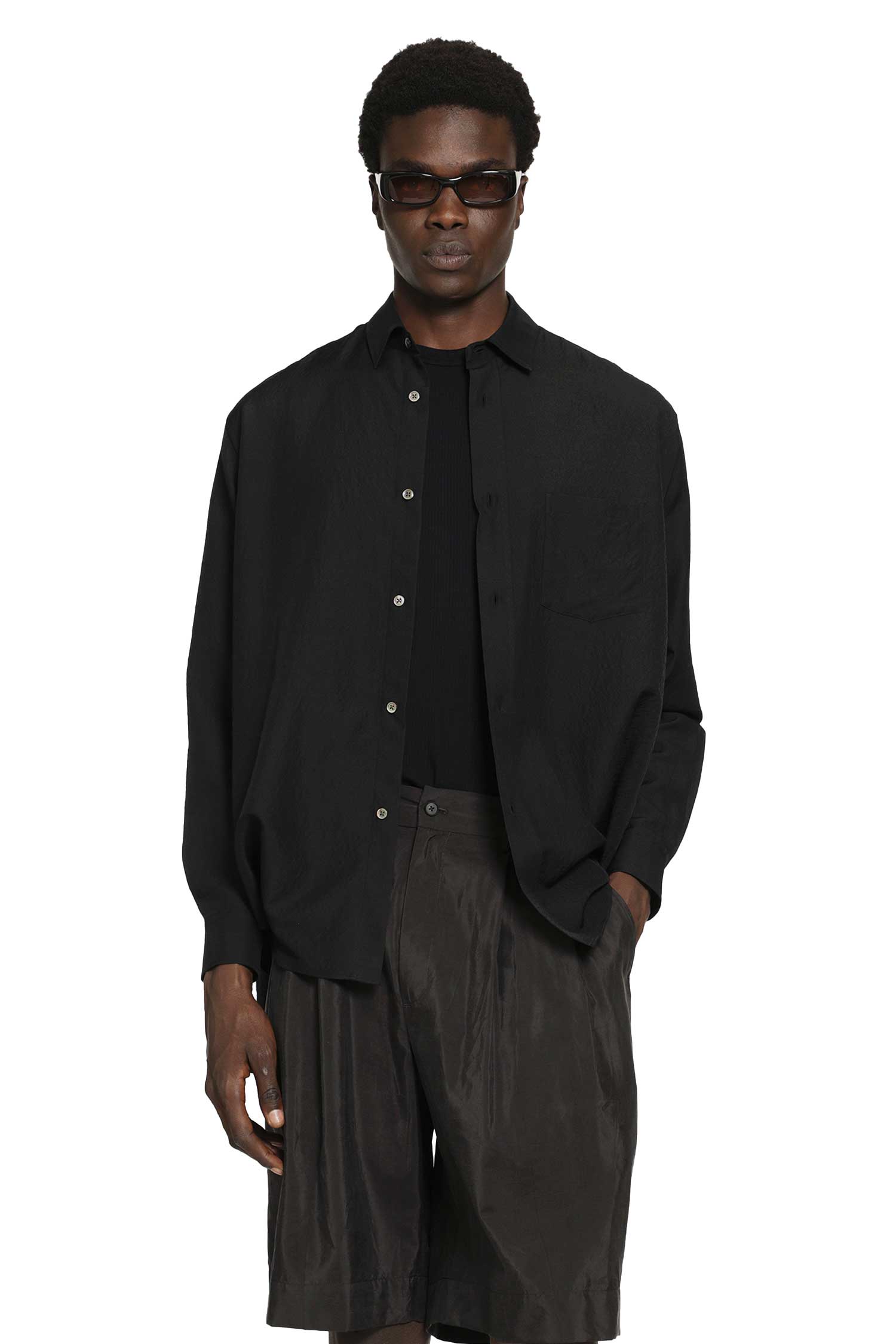 Wool Silk Pocket Shirt