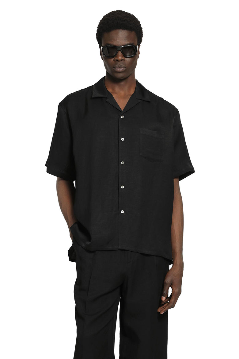 SSSTEIN Bright Twill Open Collar Short Sleeve Shirt man