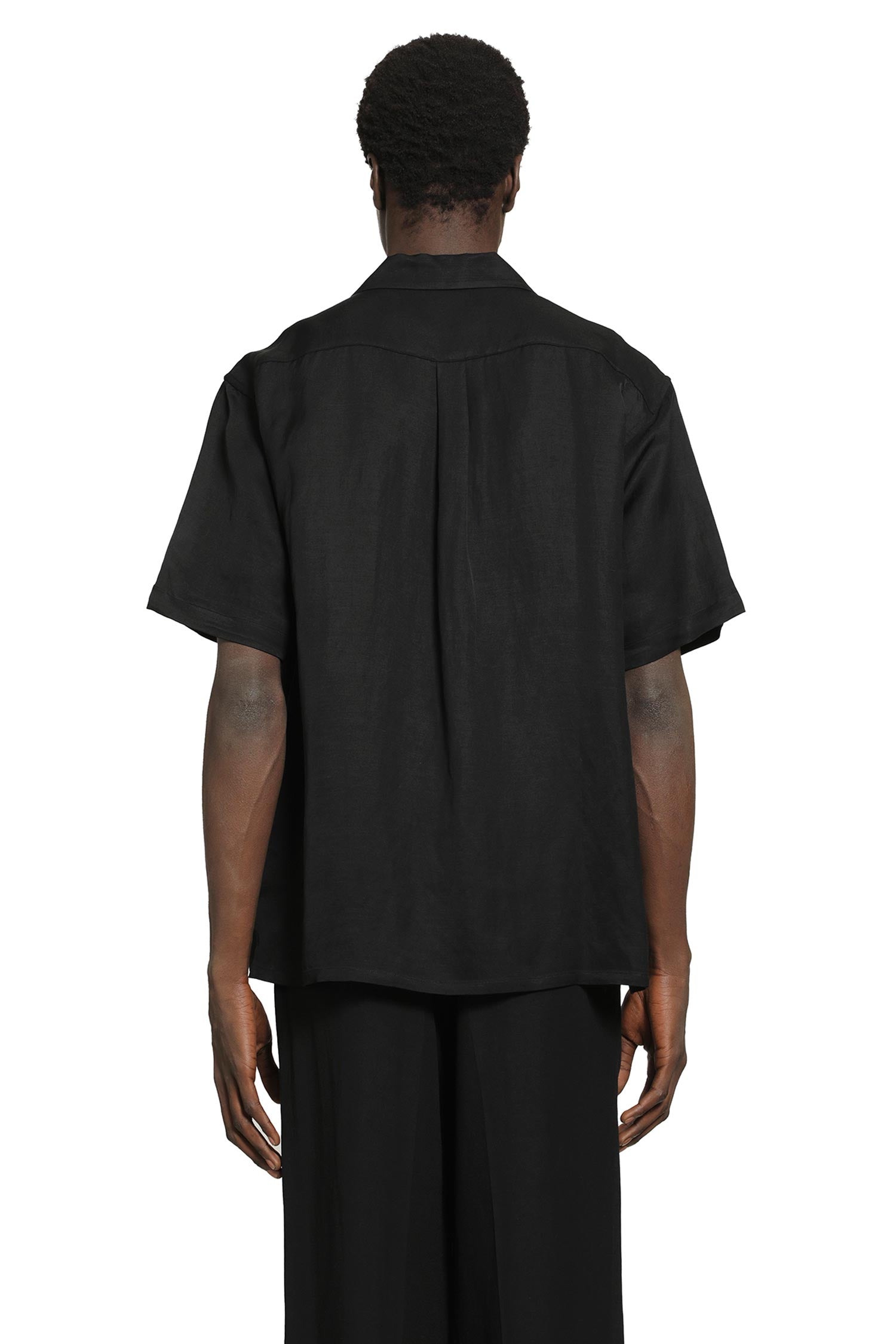 SSSTEIN Bright Twill Open Collar Short Sleeve Shirt man