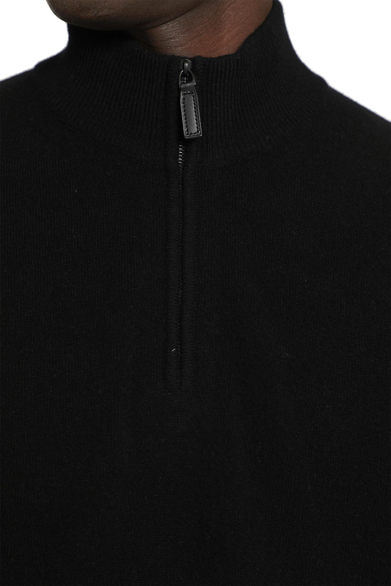 Extra Fine Wool Knit Half Zip Vest