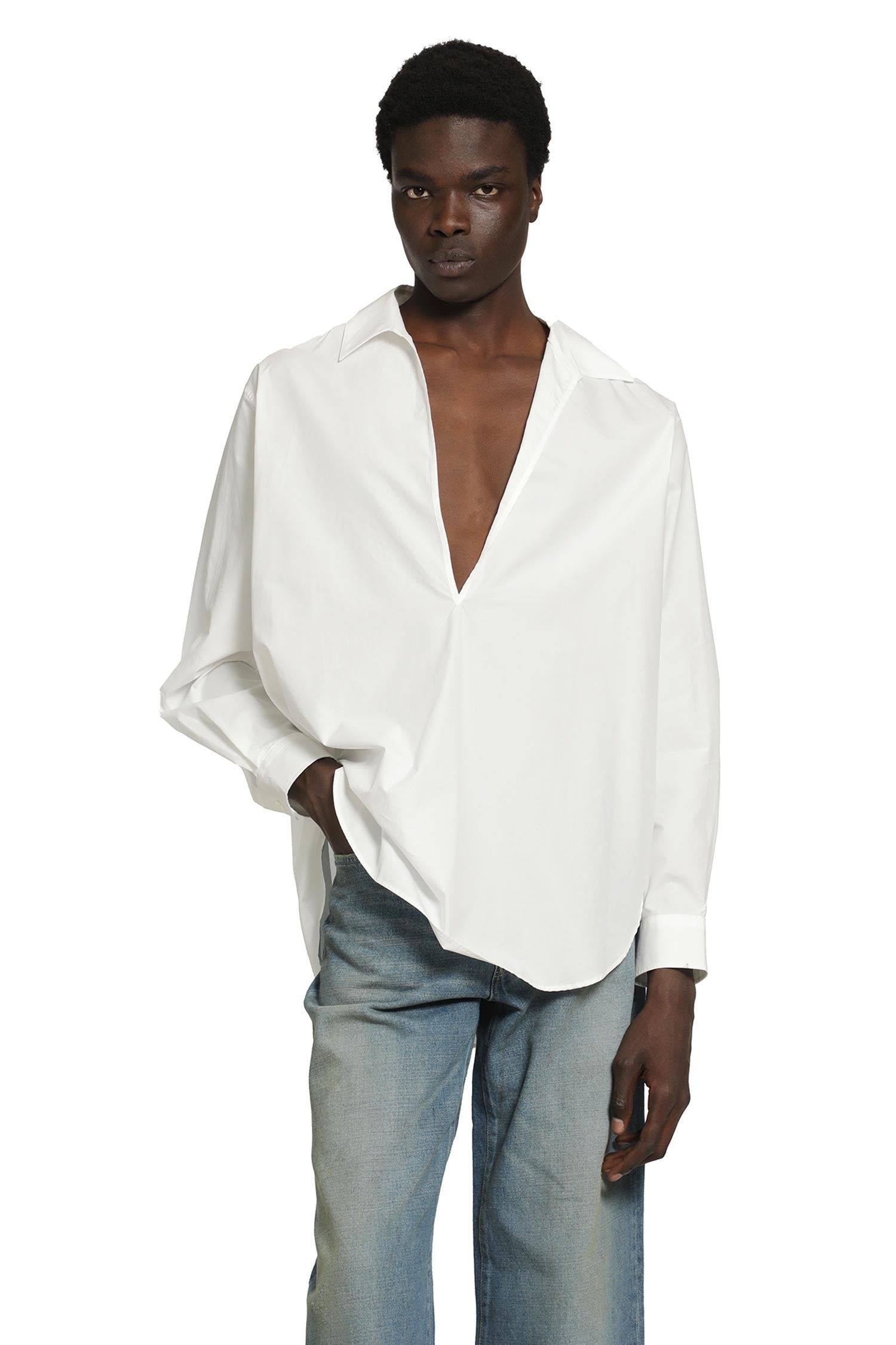 Suvin Cotton Oversized Skipper Shirt