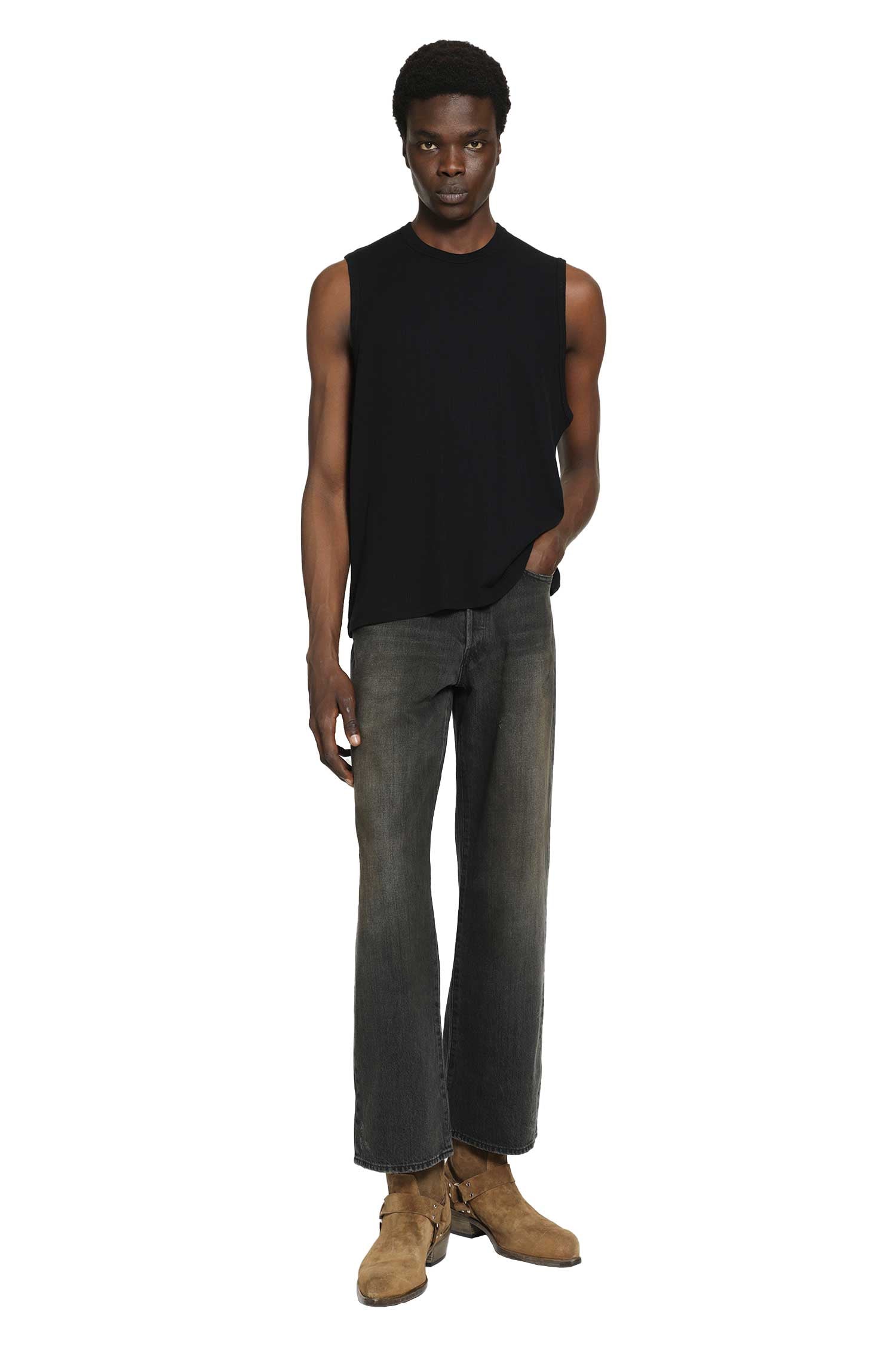 SSSTEIN Rib Wool Jersey tank Top man