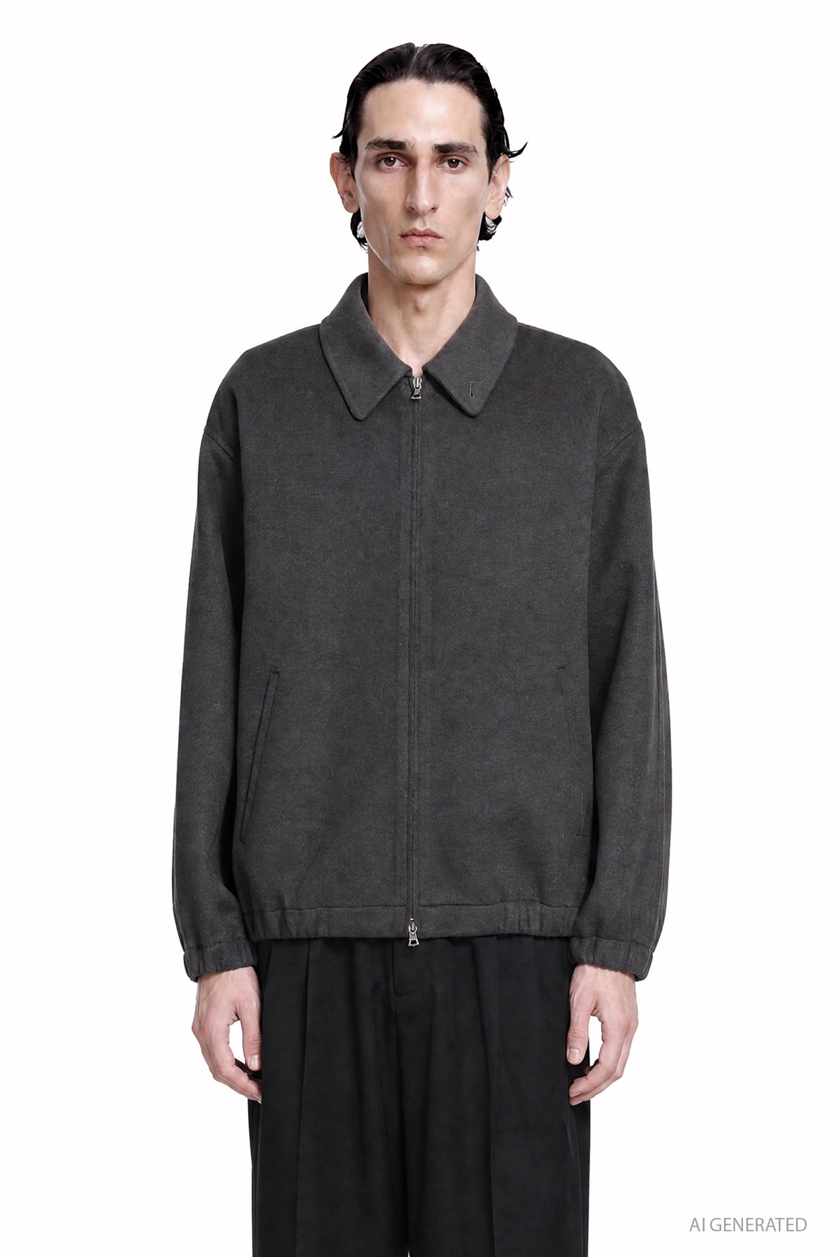Double Face Cloth Zip Jacket