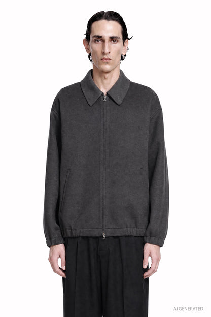 Double Face Cloth Zip Jacket
