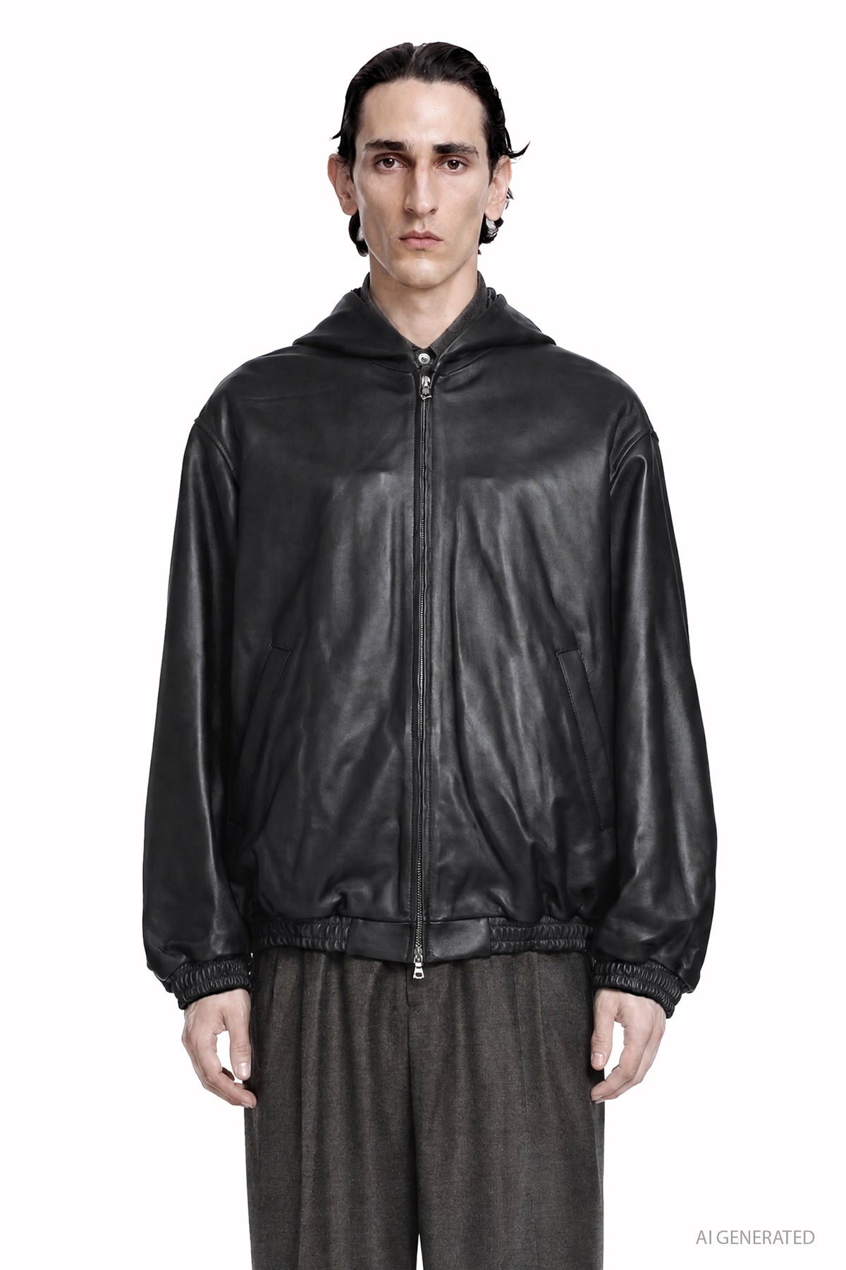 SSSTEIN Lamb Leather Hood Jacket man