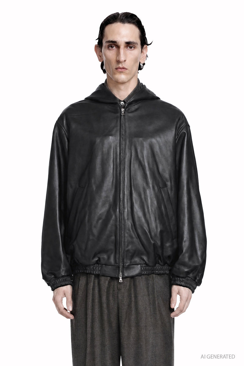 SSSTEIN Lamb Leather Hood Jacket man