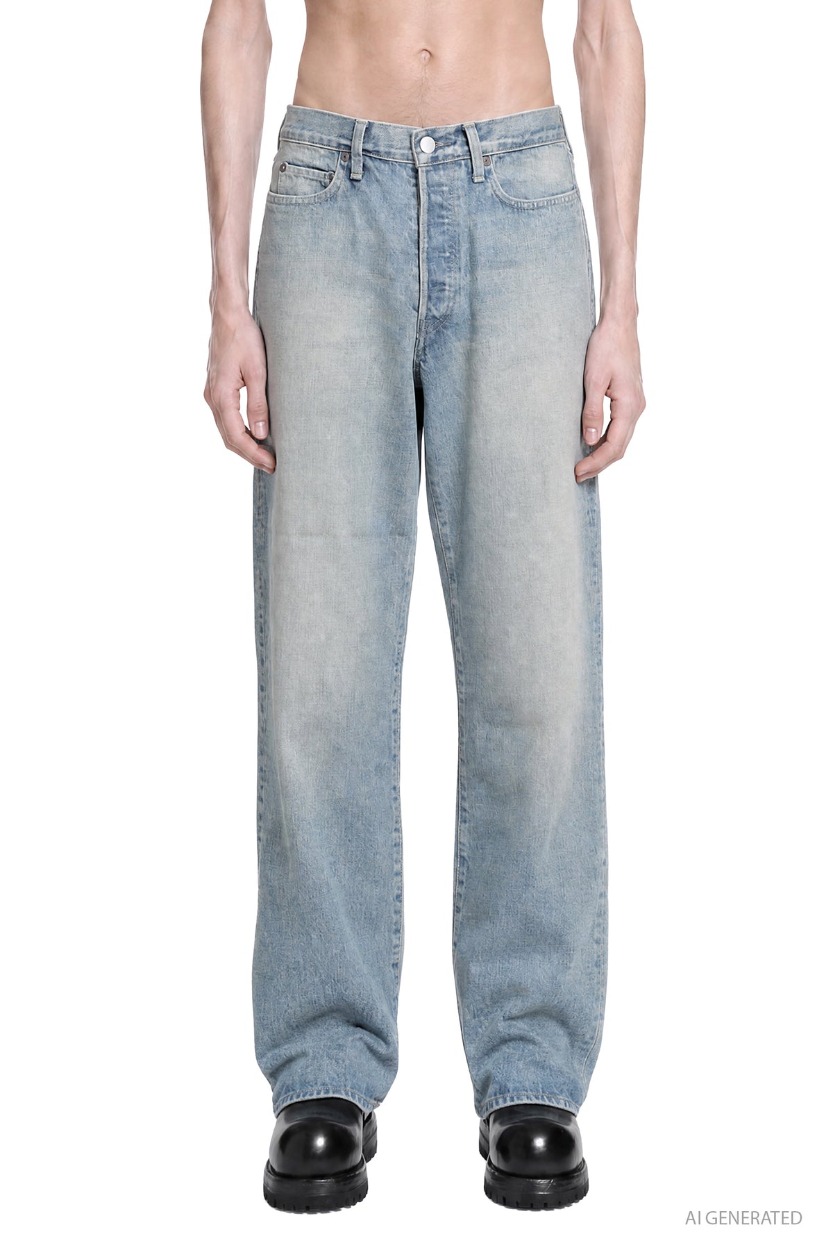 SSSTEIN Loose Denim Pants man