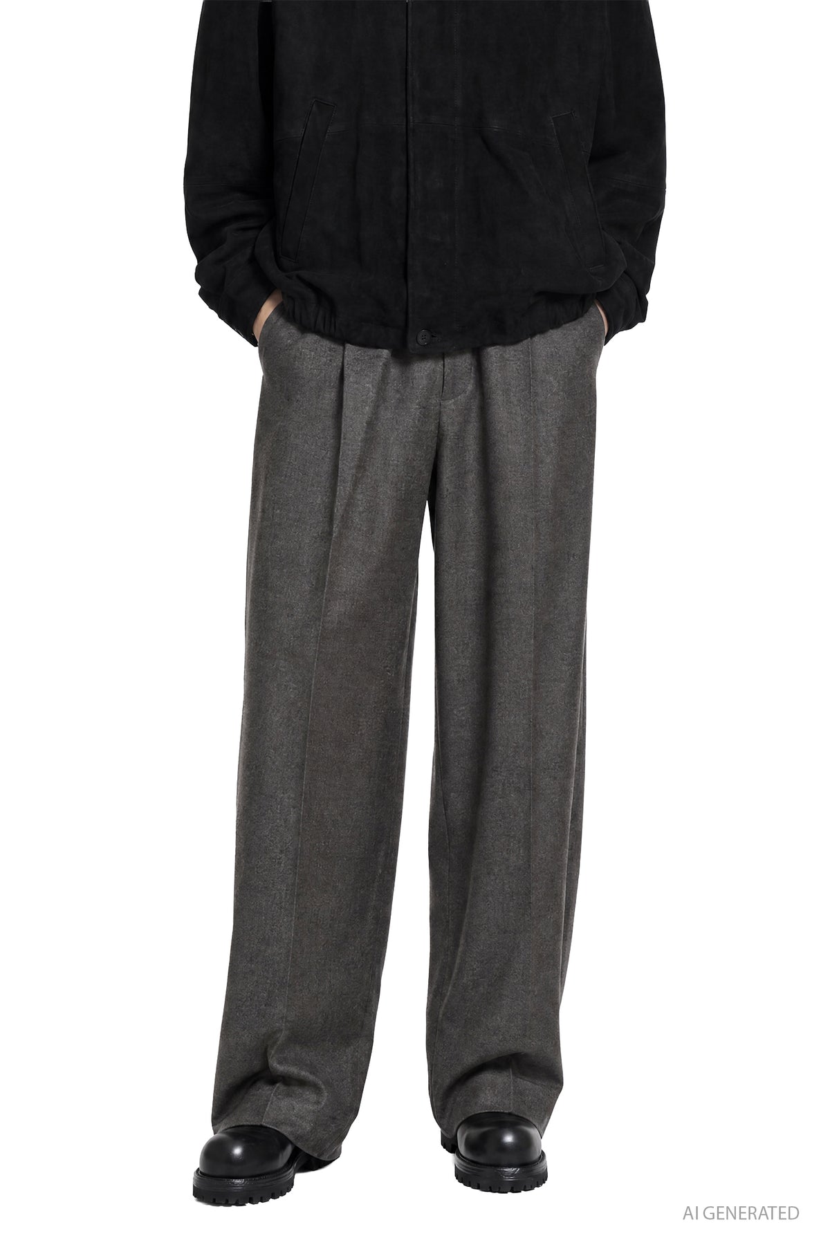 Extra Fine Wool Extra Wide Trousers