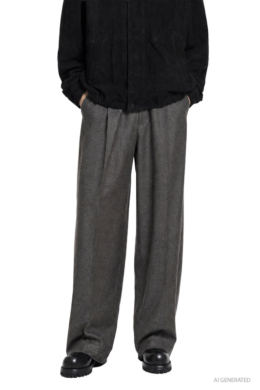 Extra Fine Wool Extra Wide Trousers