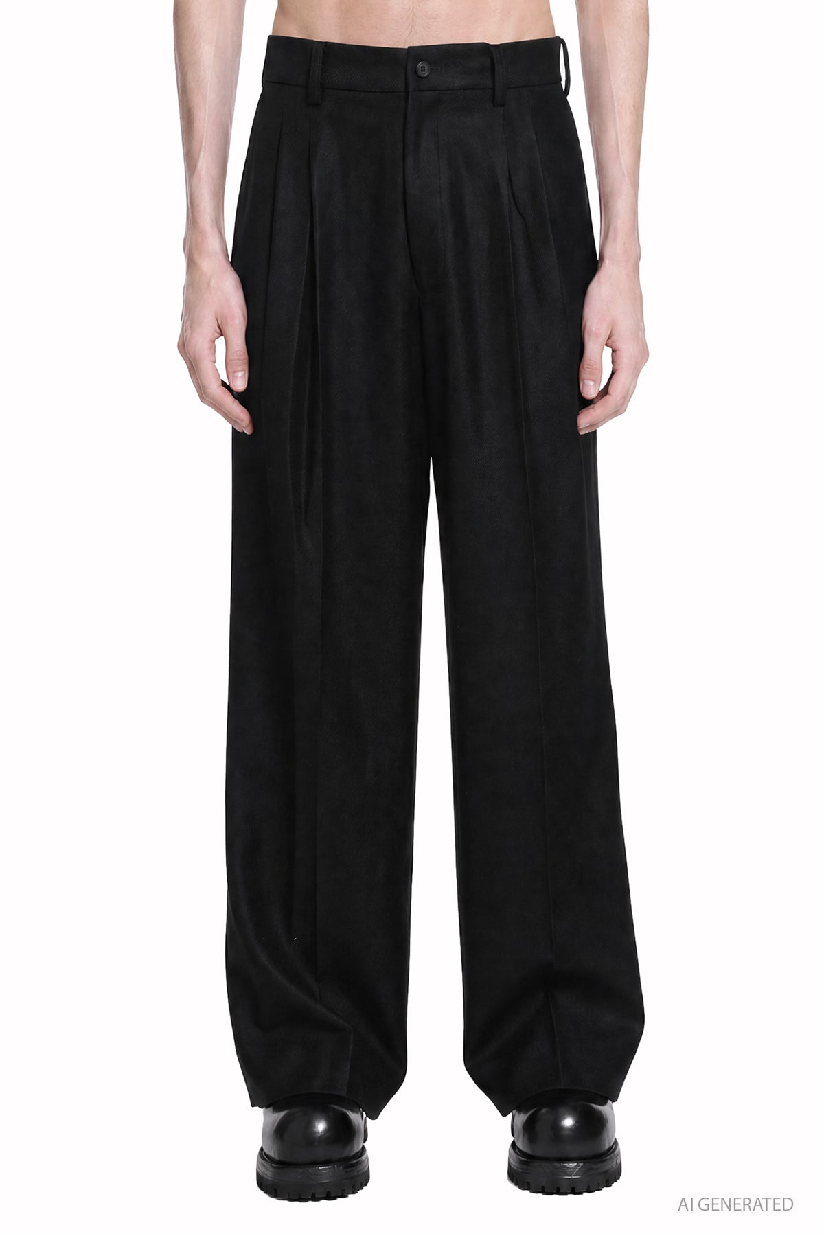 SSSTEIN Compressed Flannel Wide Trousers man
