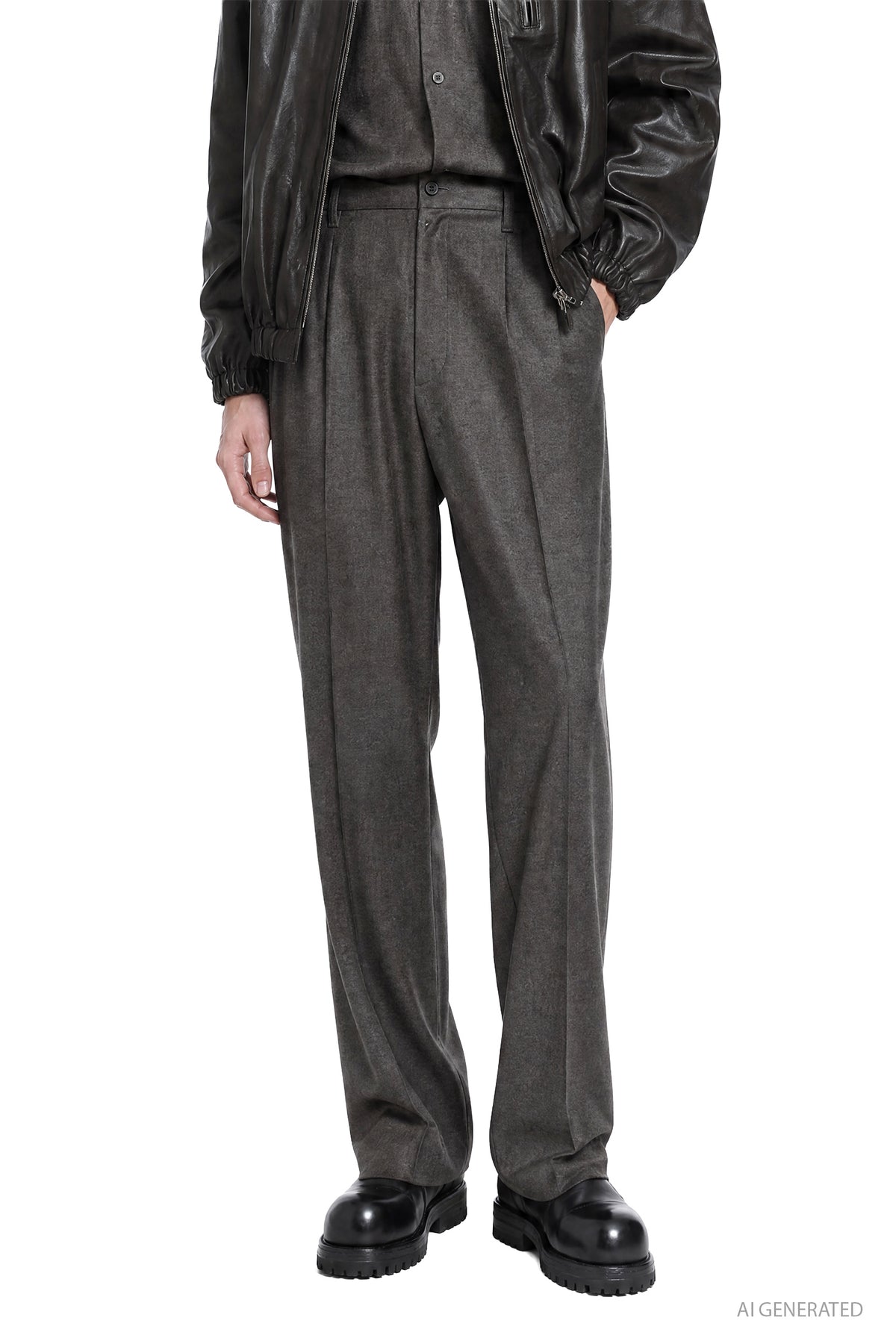 Extra Fine Wool Wide Trousers