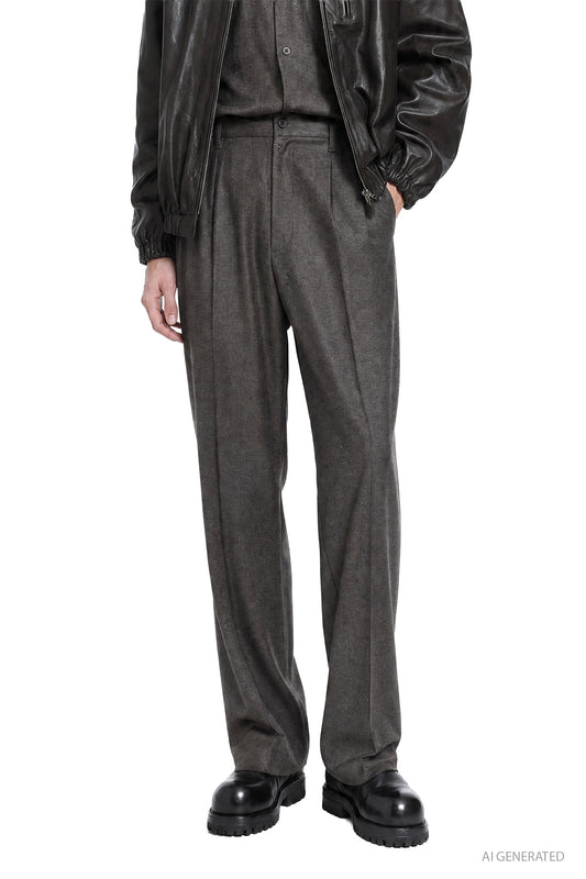 Extra Fine Wool Wide Trousers