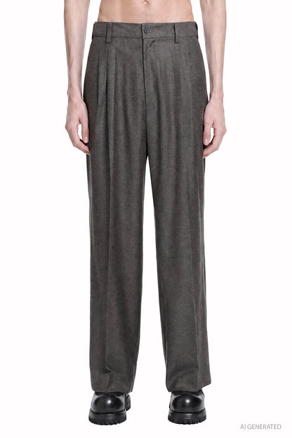 Extra Fine Wool Wide Trousers