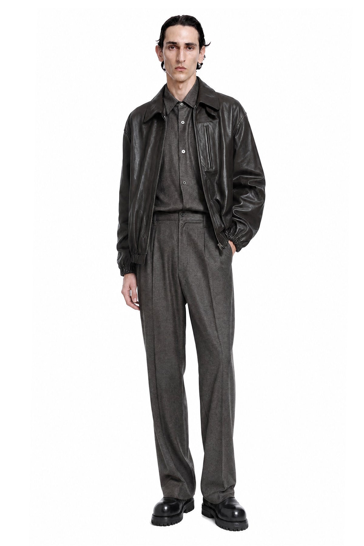 Extra Fine Wool Wide Trousers