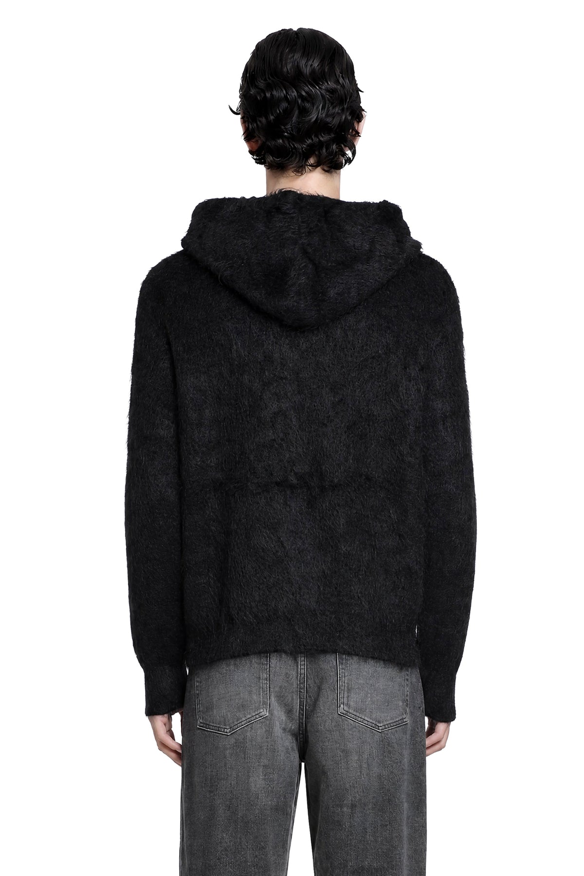 SSSTEIN Kid Mohair Knit Zip Hoody man