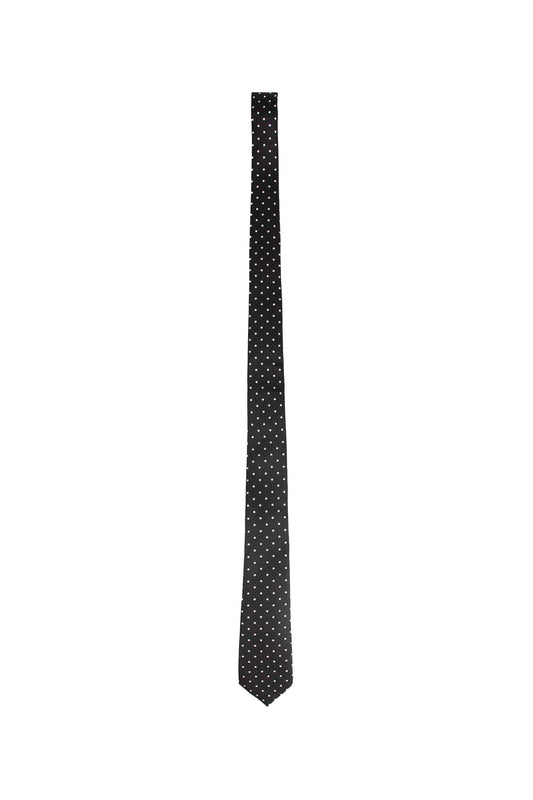 Embroidered Polka-Dot Silk Jacquard Tie