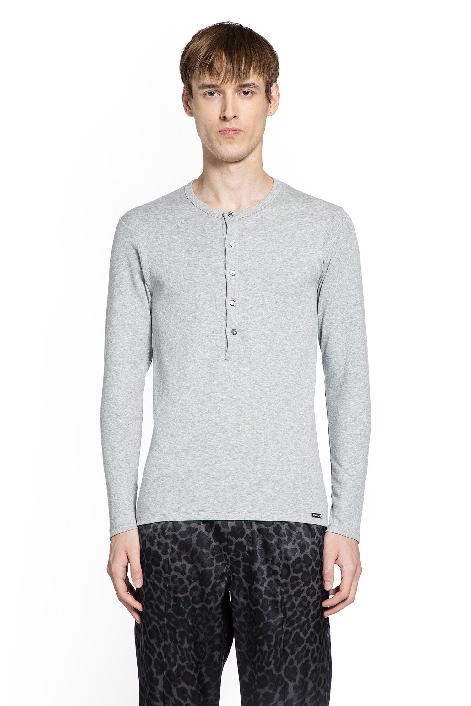 Cotton Stretch Rib Henley T-Shirt