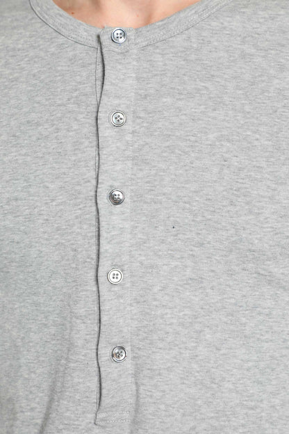 Cotton Stretch Rib Henley T-Shirt