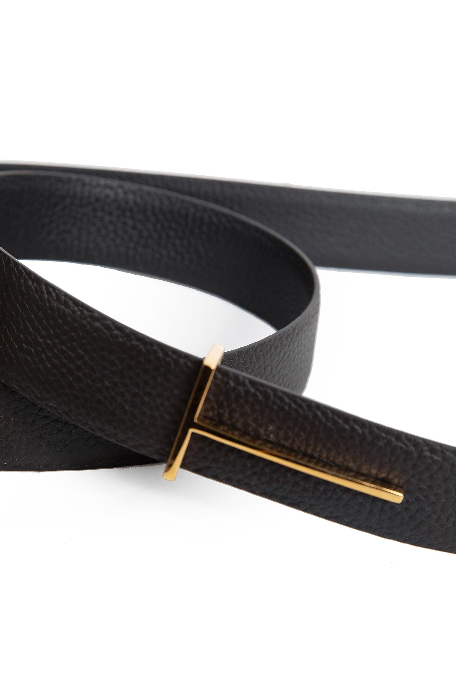 Grained Leather Slim Reversible Belt